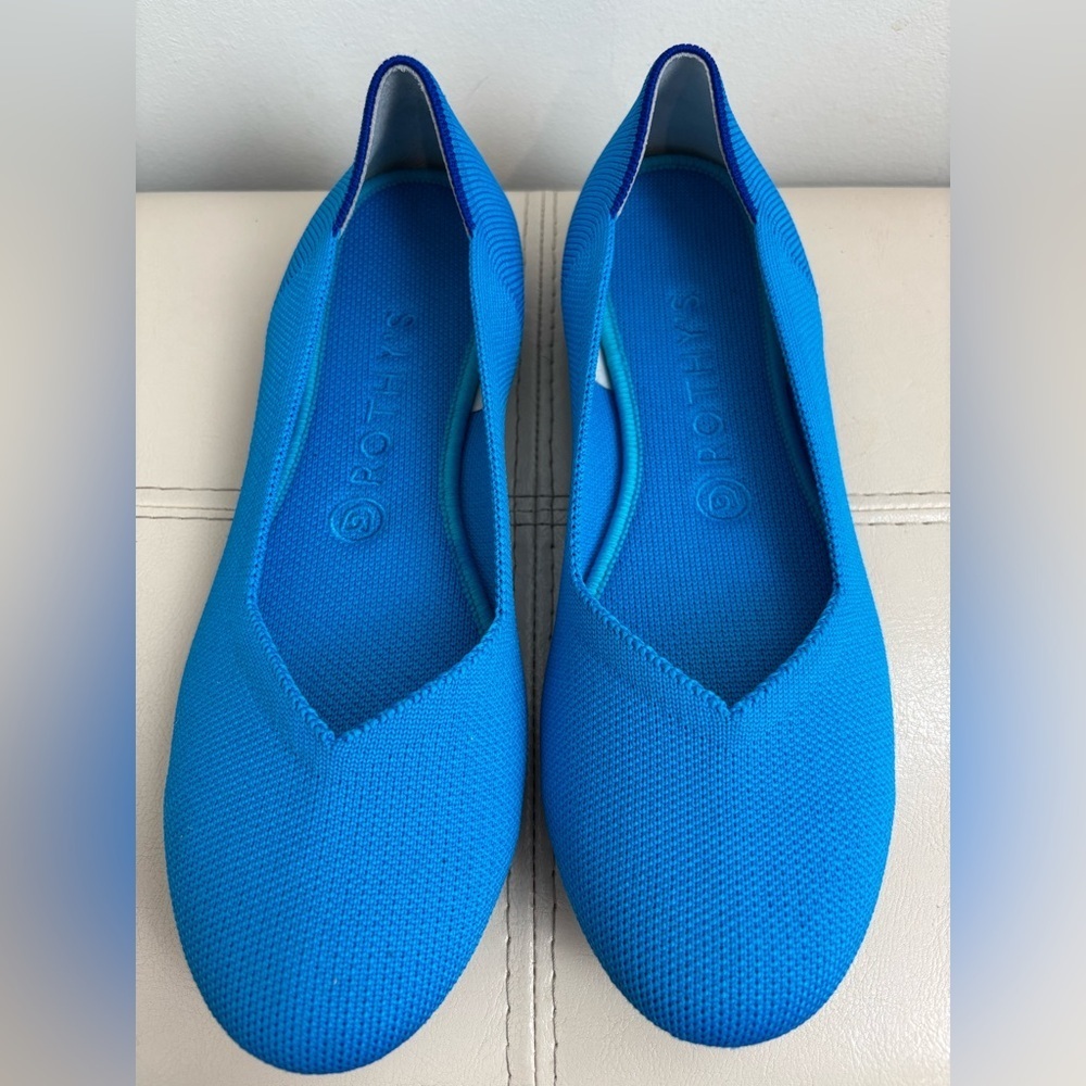 Rothy's The Flat Peacock Blue Retired Color Size 8.5 - Picture 2 of 9